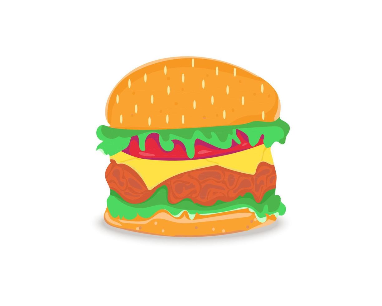 ilustración de hamburguesa plana vector