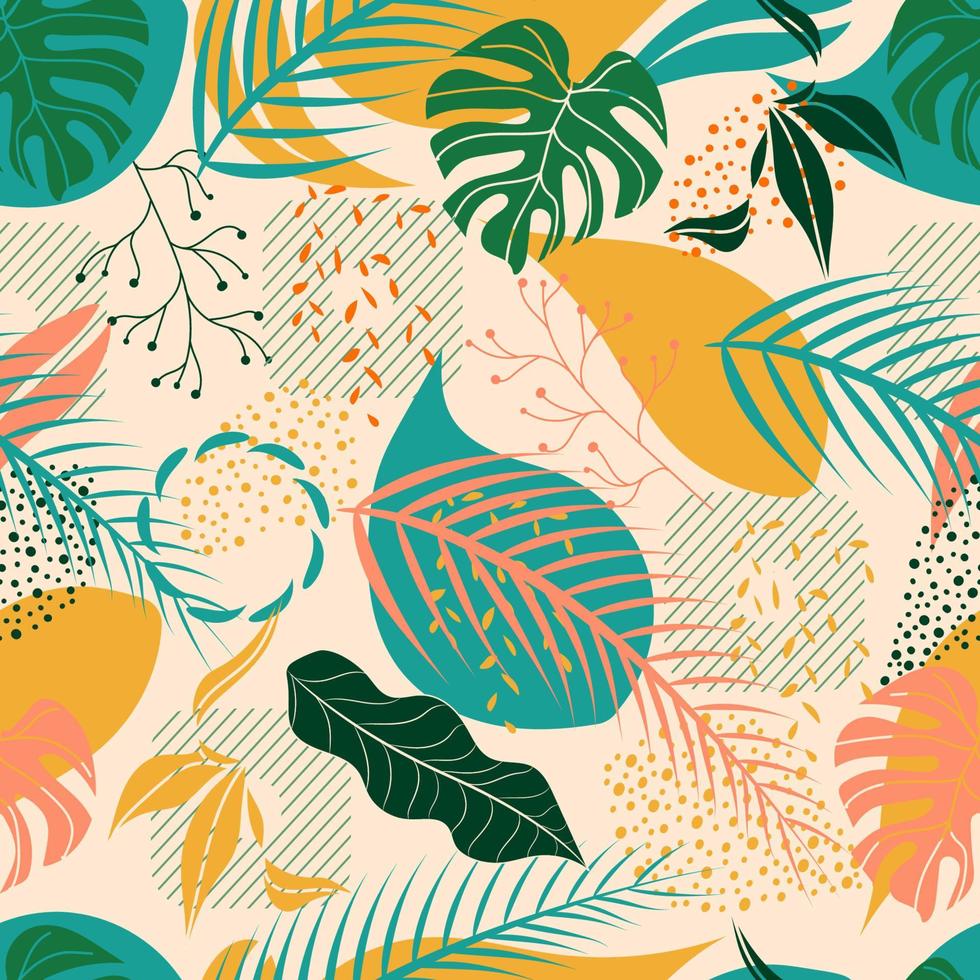 Ilustración de patrones sin fisuras abstractos de plantas. patrones para tejidos textiles o papel. vector