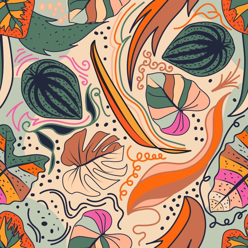 ilustración colorida floral abstracta de patrones sin fisuras. vector