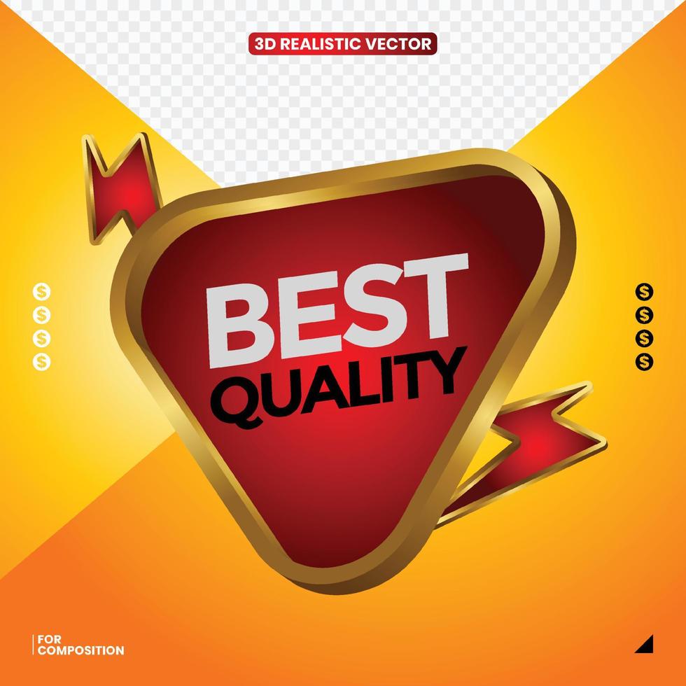 3d label best quality realistic vector for advertising needs