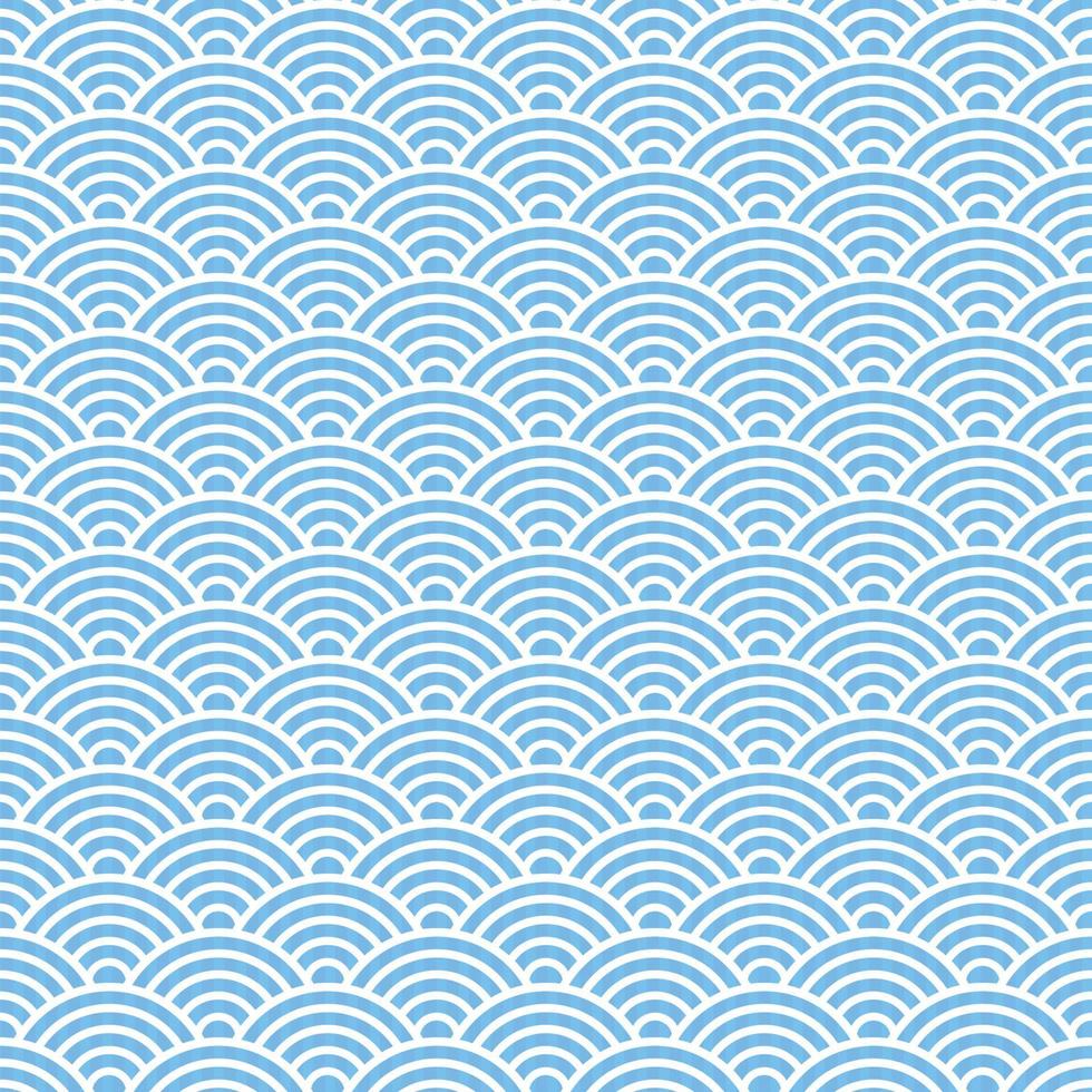 Japanese wave seamless pattern background with soft tone via blue strips vector