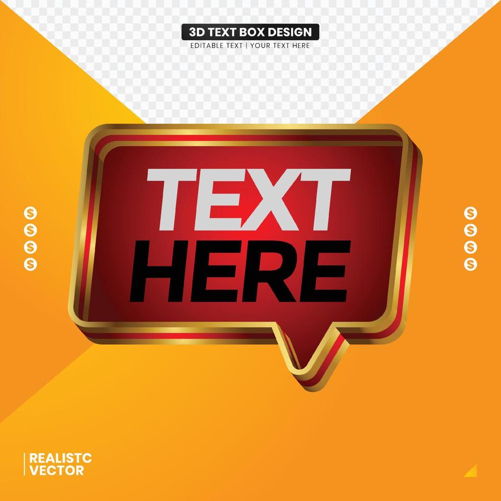 3d conversation box with editable text vector