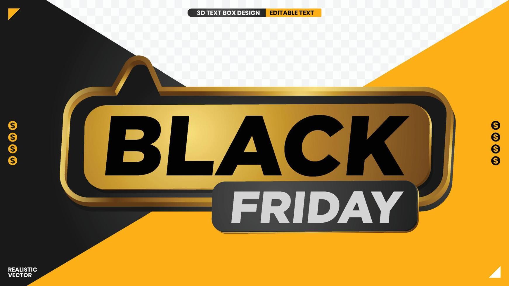black Friday premium label with editable elements vector