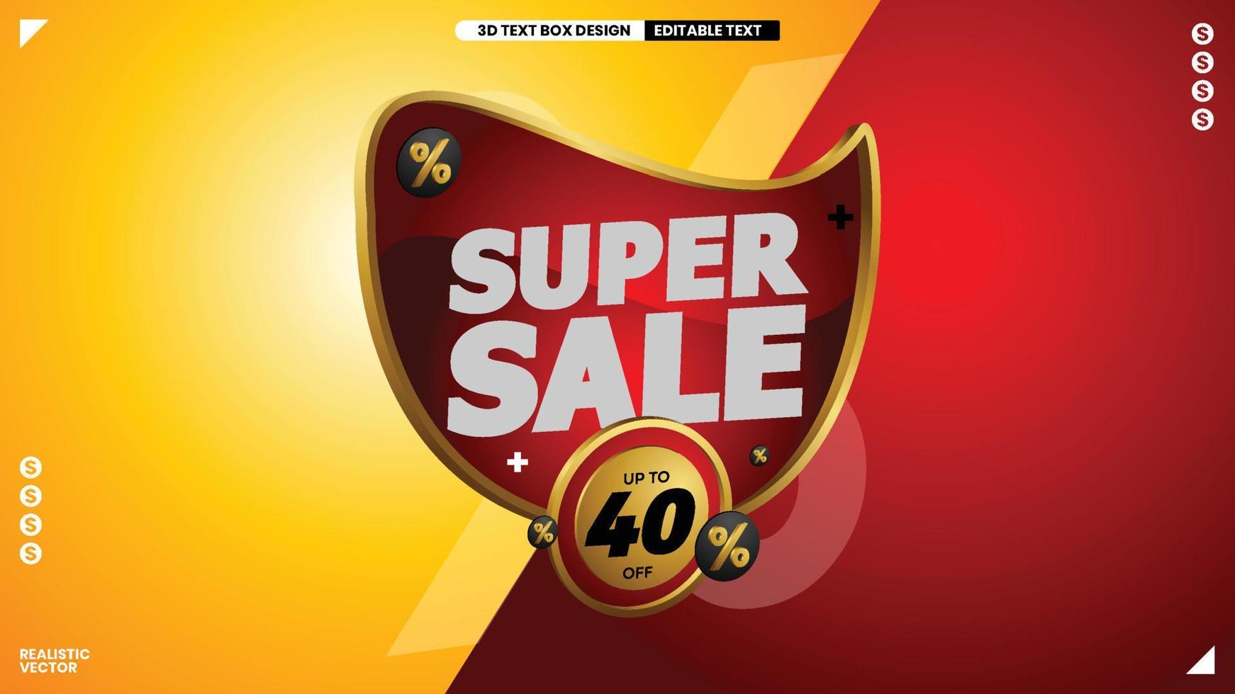 super sale modern premium label with editable text vector