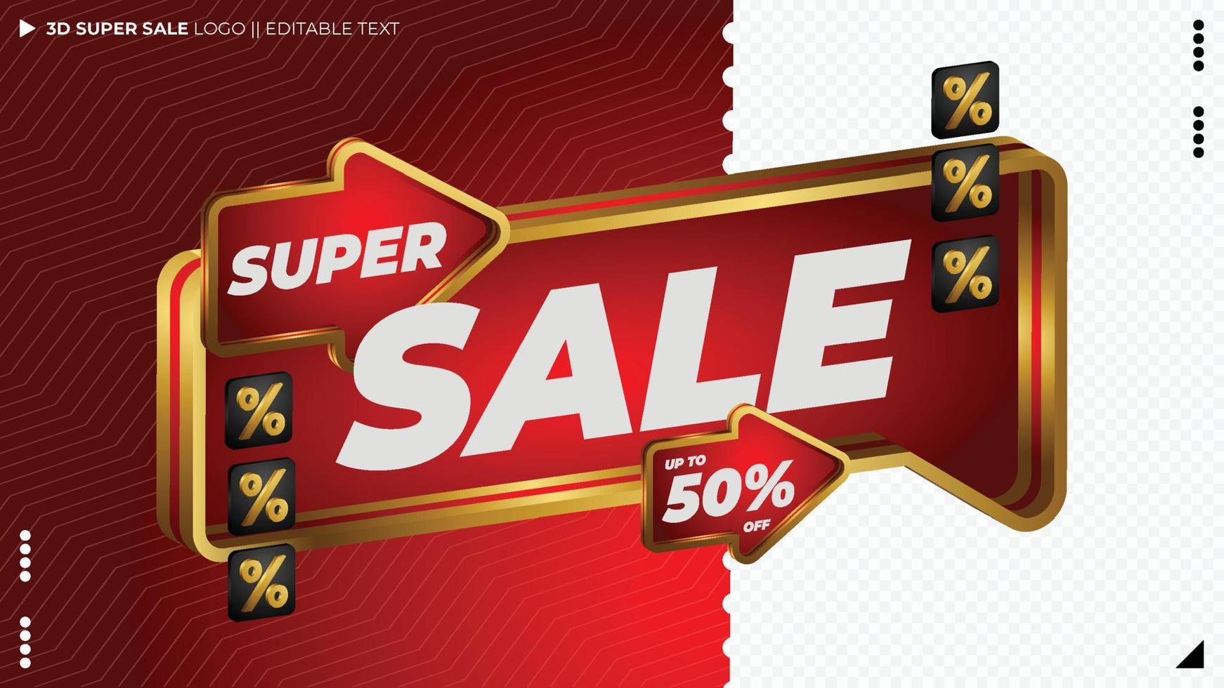 premium super sale sign with text editable text vector
