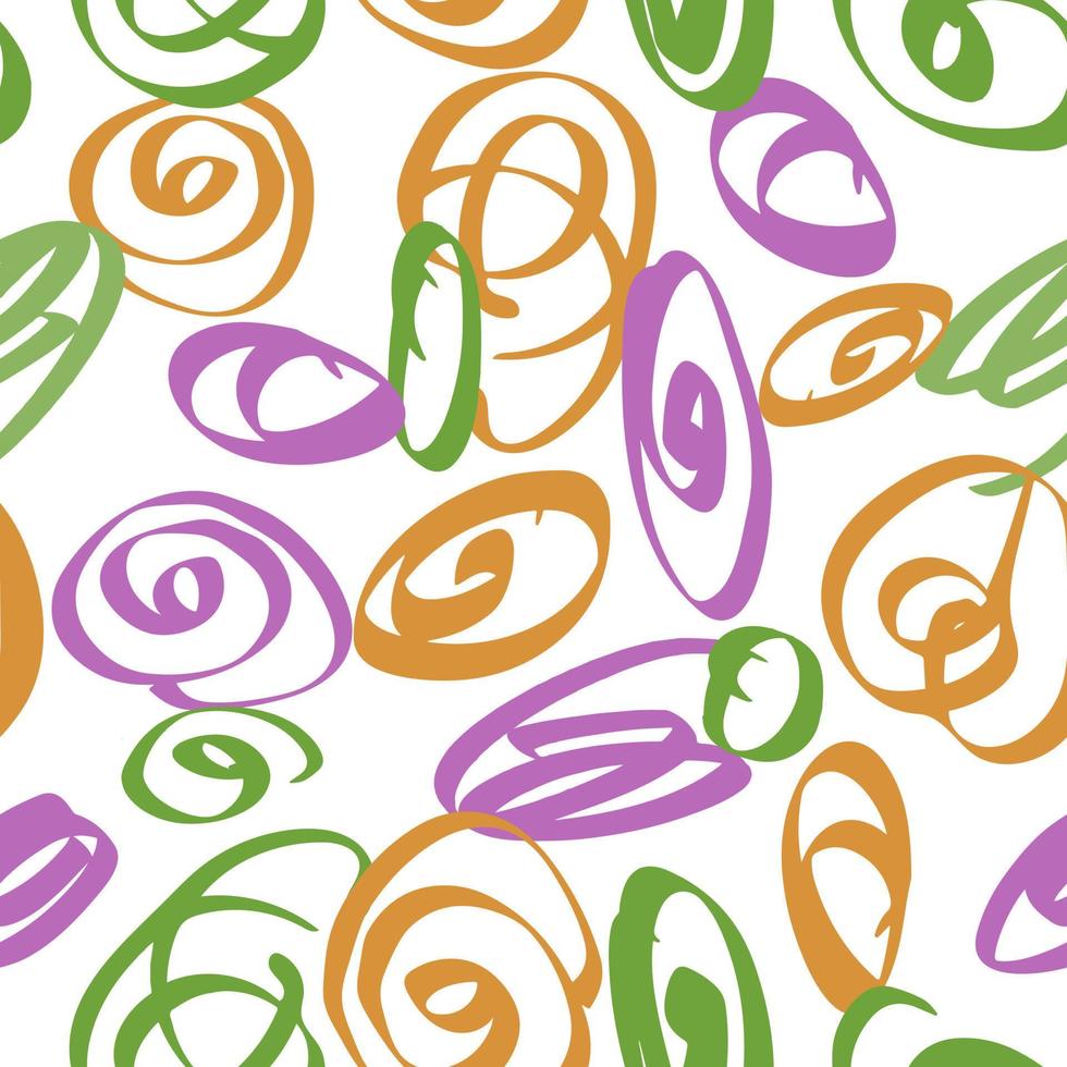 Seamless pattern with spiral elements. doodles hand drawn vector