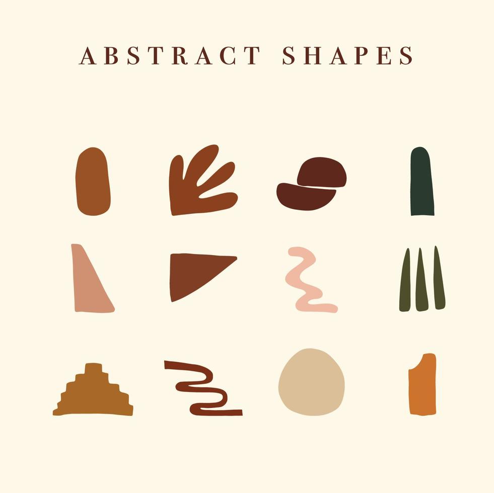 Abstract shapes boho style vector