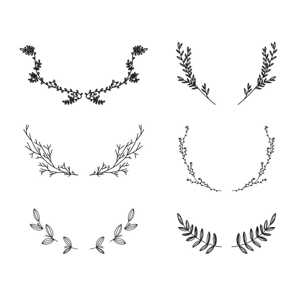 Hand drawn laurel wreath vector illustration.