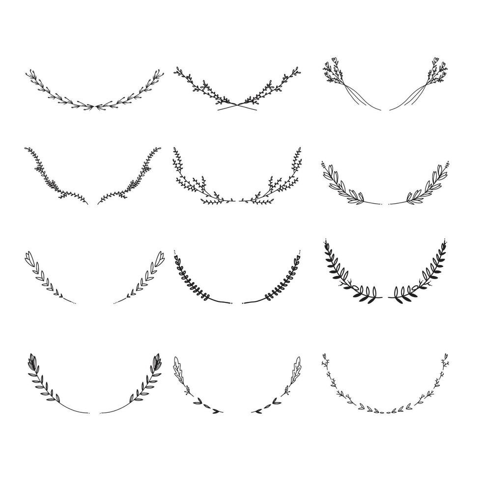 ilustración vectorial de corona de laurel dibujada a mano. vector