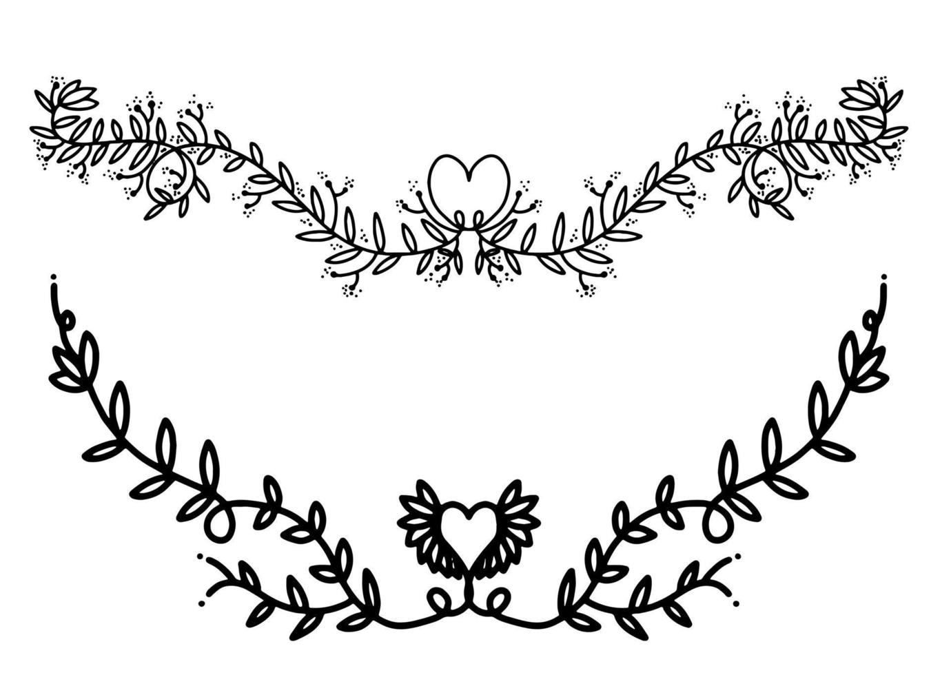 Hand drawn laurel wreath vector illustration.