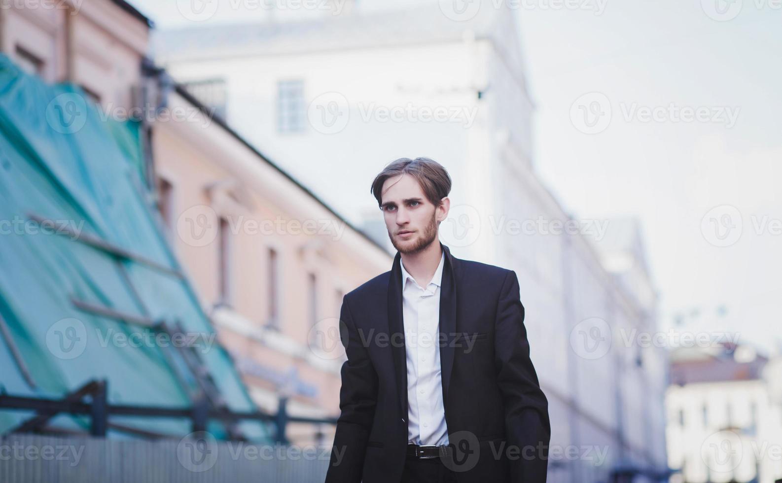 serious handsome man photo