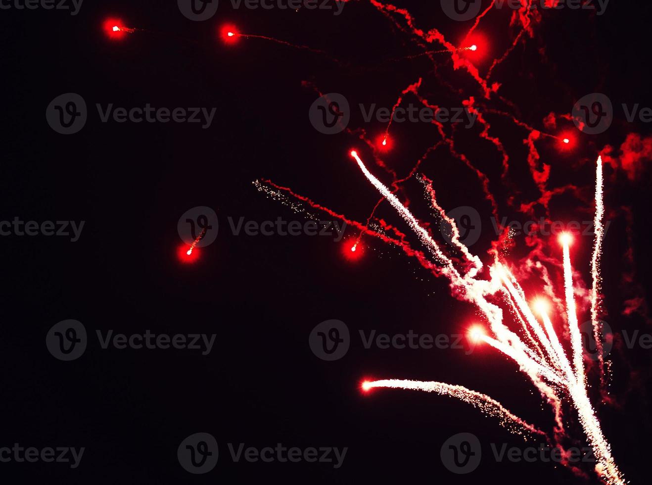 Fireworks and bokeh in New Year eve photo