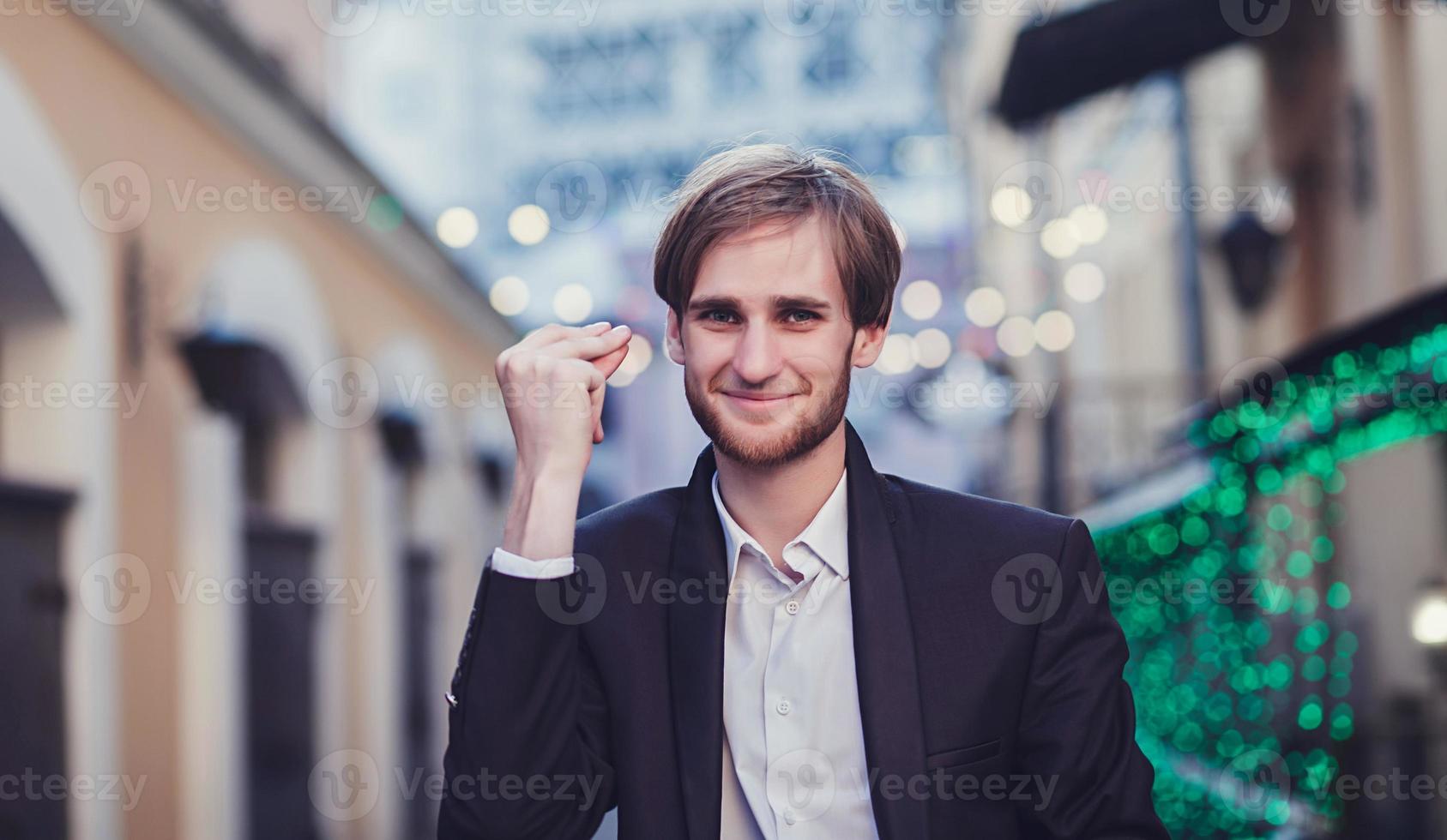 Handsome young man looking photo