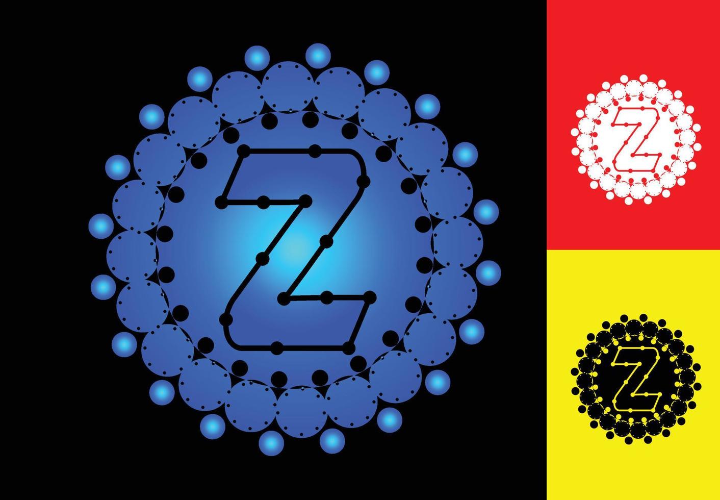 Letter Z with circle dot logo and icon design template vector