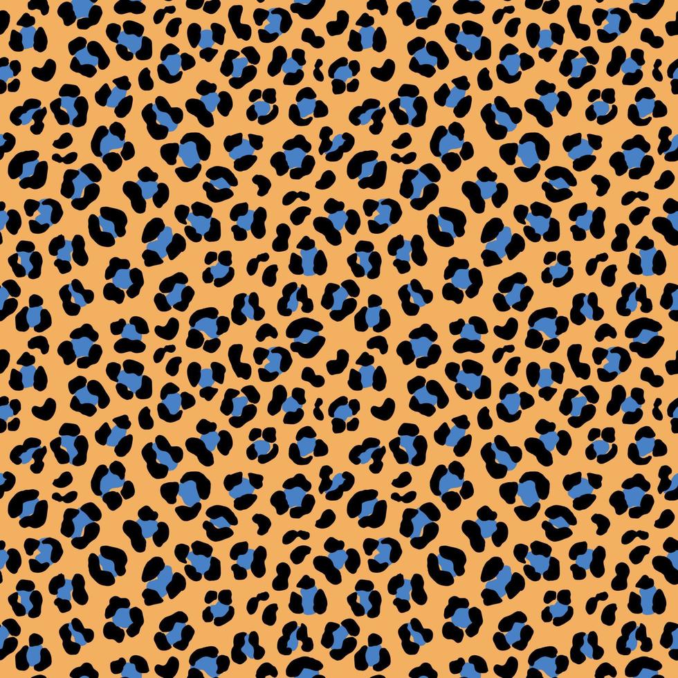 Leopard pattern. Seamless vector animal skin background in simple hand drawn style. Bright wildlife illustration. Good for paper, fabric, textile, wrapping, cover, web.