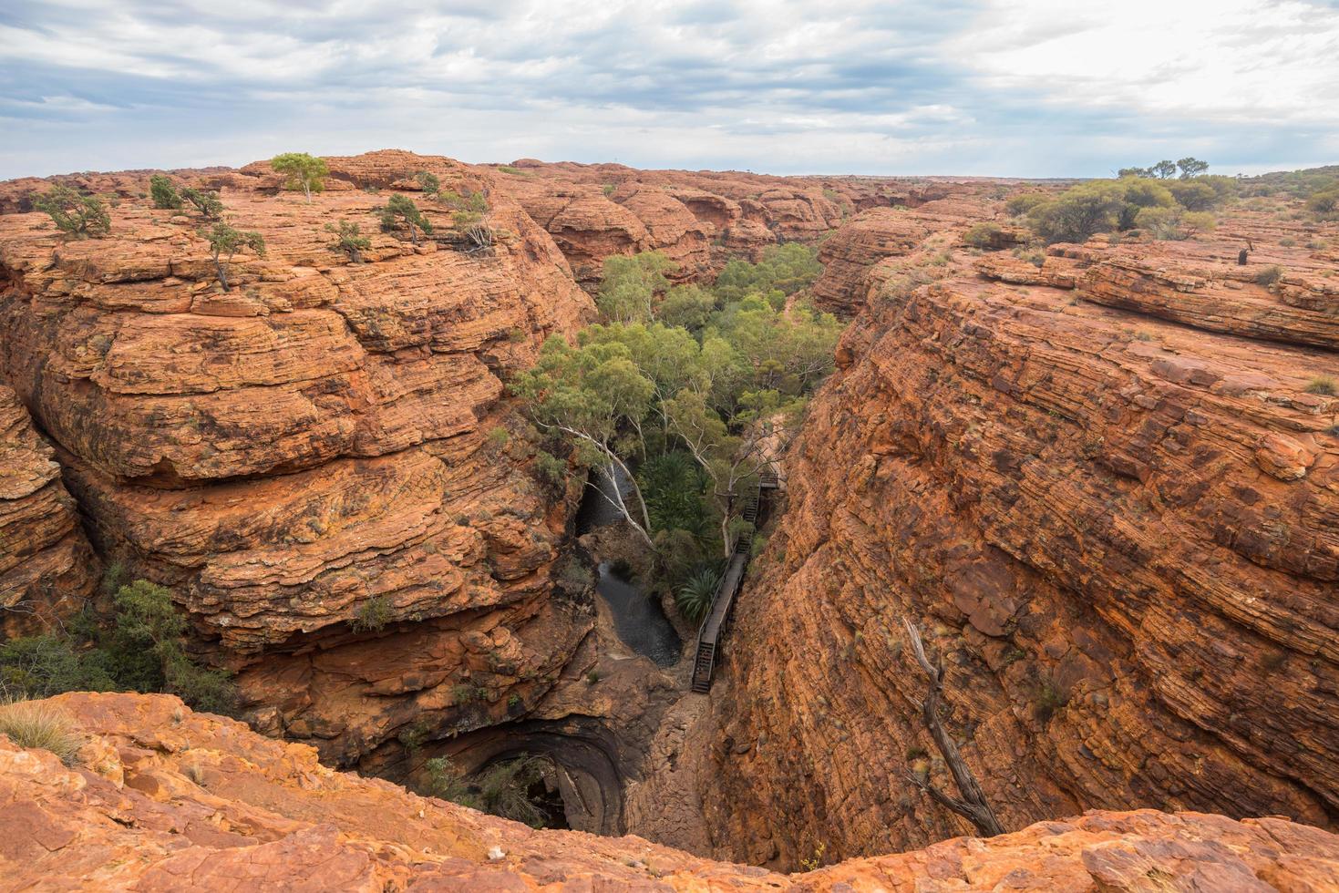 The landscape view of Garden of Eden in Kings canyon of the Northern Territory state, Australia. photo