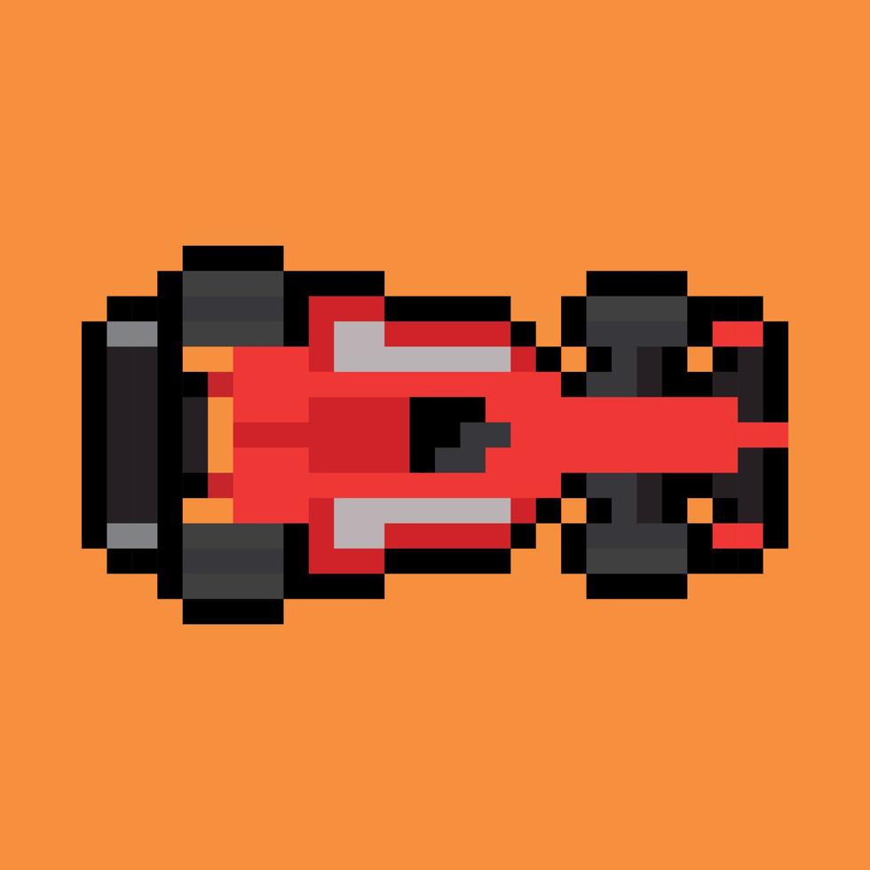 arte de pixel. coche de fórmula rojo vector