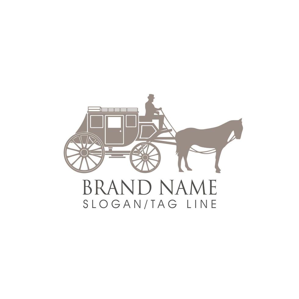 Old Carriage Wagon Logo Concept vector