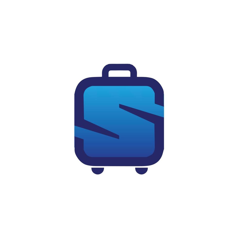 Letter S Logo in Wheeled Travel Bag or Suitcase Shape vector