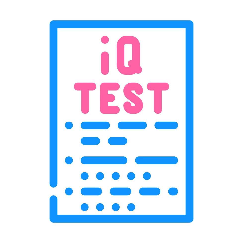 iq test color icon vector illustration color