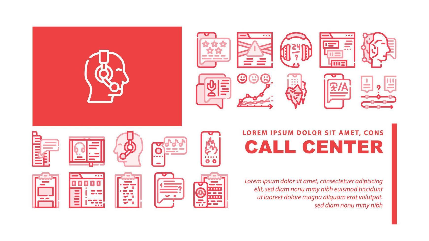 Call Center Service Landing Header Vector