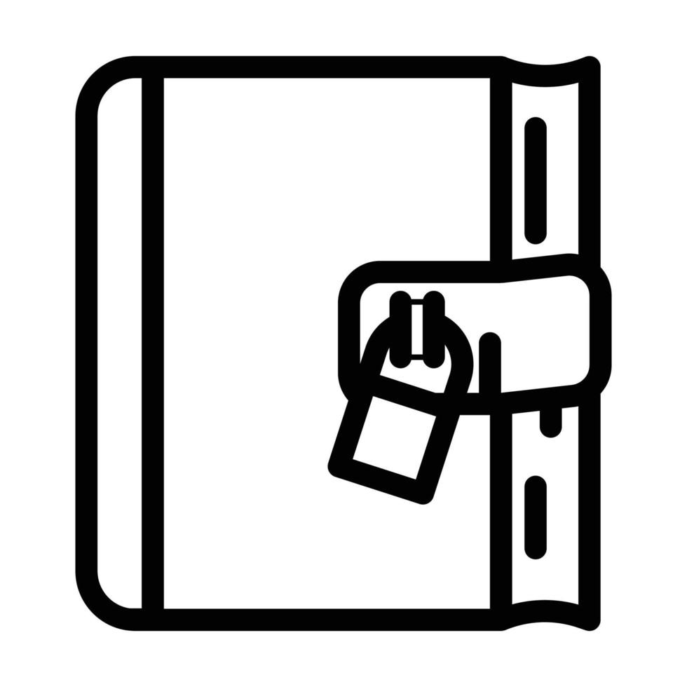 diary with lock line icon vector illustration