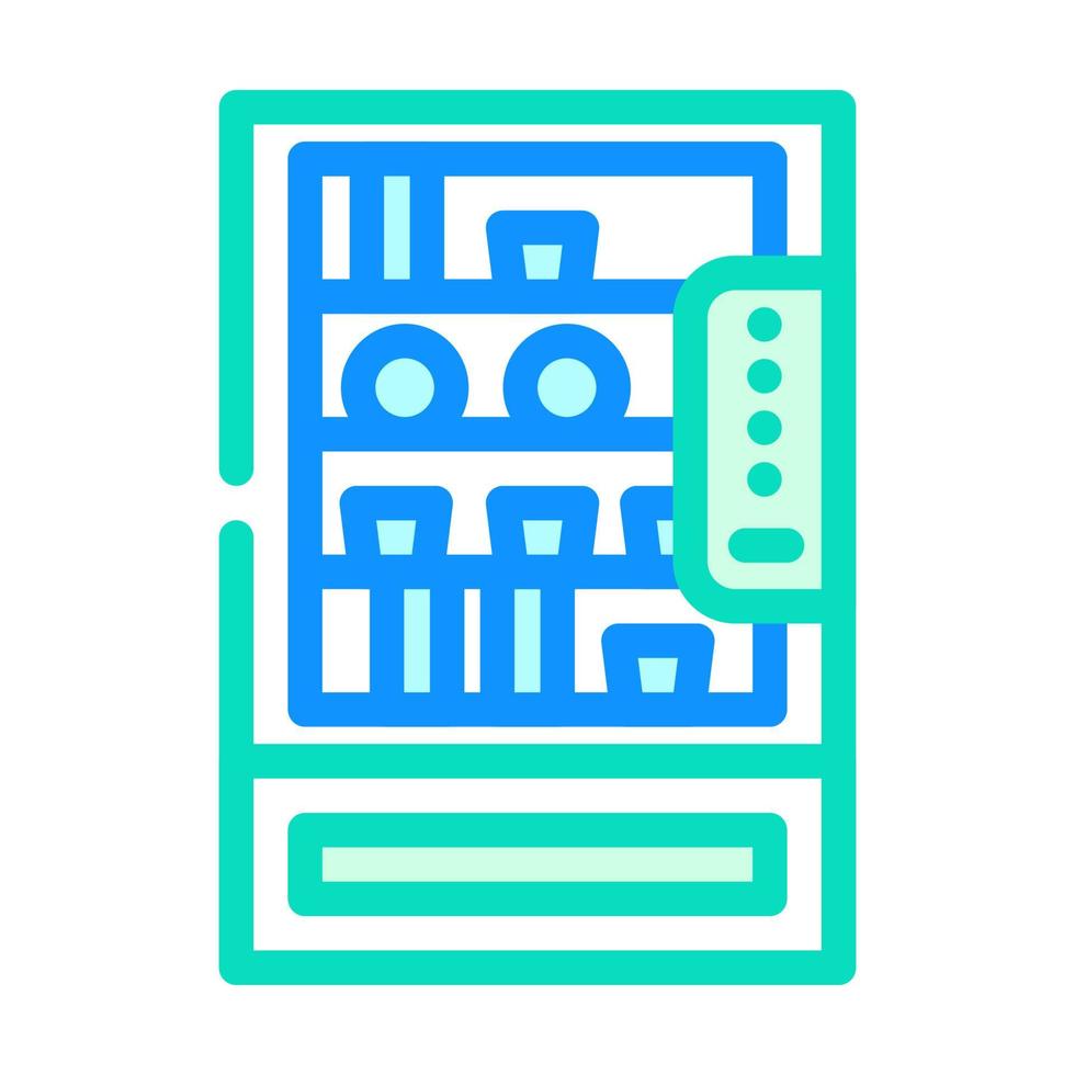 vending machine with food and drinks in canteen color icon vector illustration