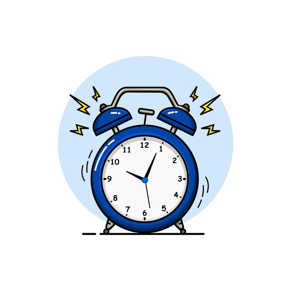 ilustración vectorial gráfico de despertador azul hora de despertar vector