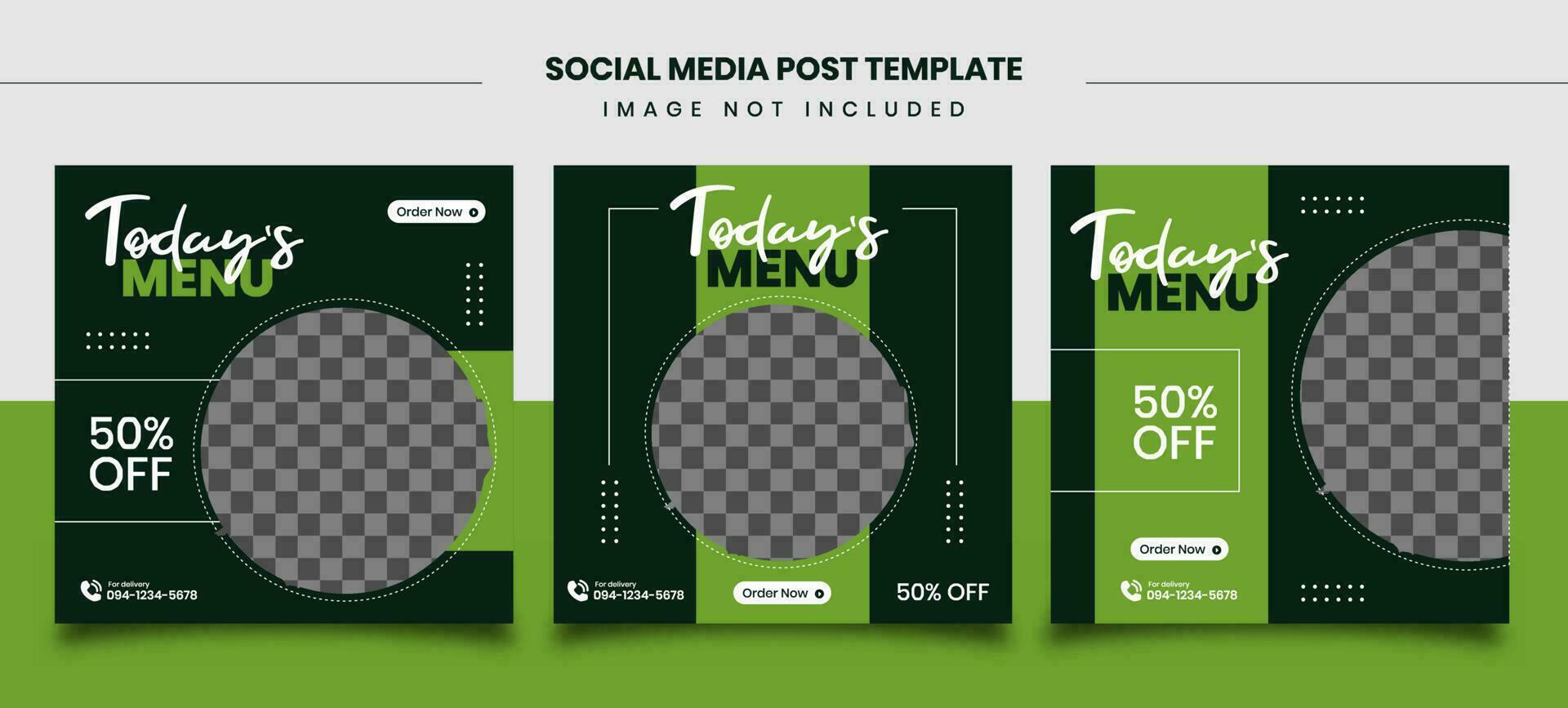 Culinary square social media post templates, fit for restaurant vector