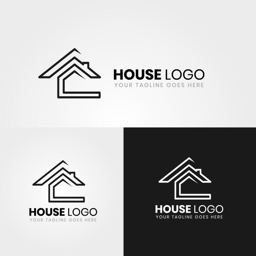 ilustración vectorial gráfico del logotipo de la casa - concepto de construcción inmobiliaria. perfecto para contratista, vender, alquilar y comprar casa, agente, etc. vector