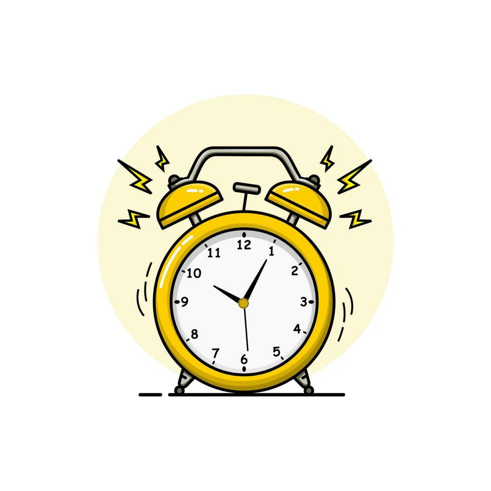 Illustration graphic vector of Alarm clock yellow wake-up time