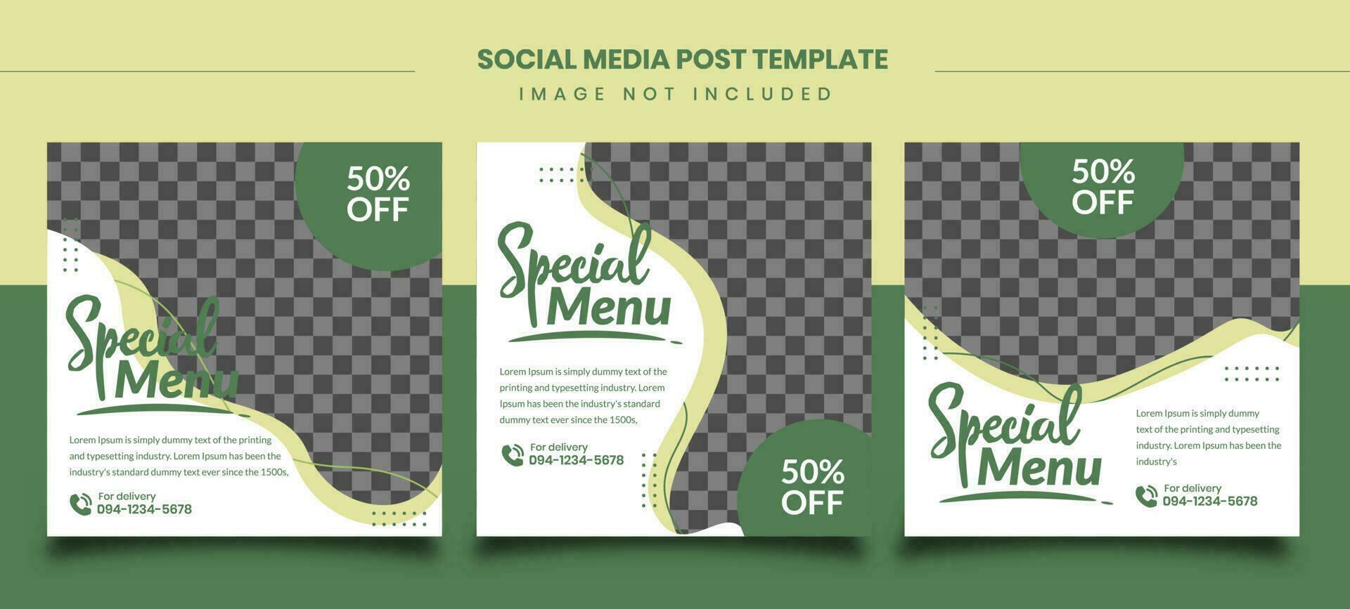 Culinary social media post templates, fit for restaurant vector