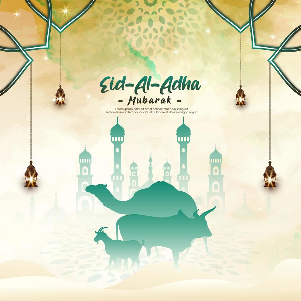 Eid al adha mubarak template design. vector