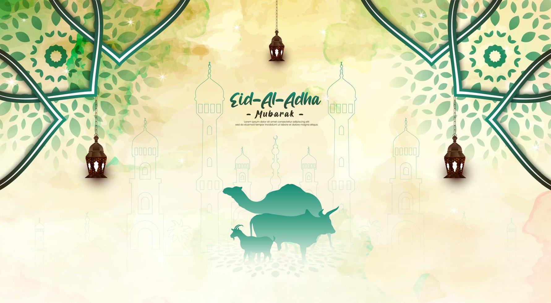 diseño de plantilla de eid al adha mubarak. vector