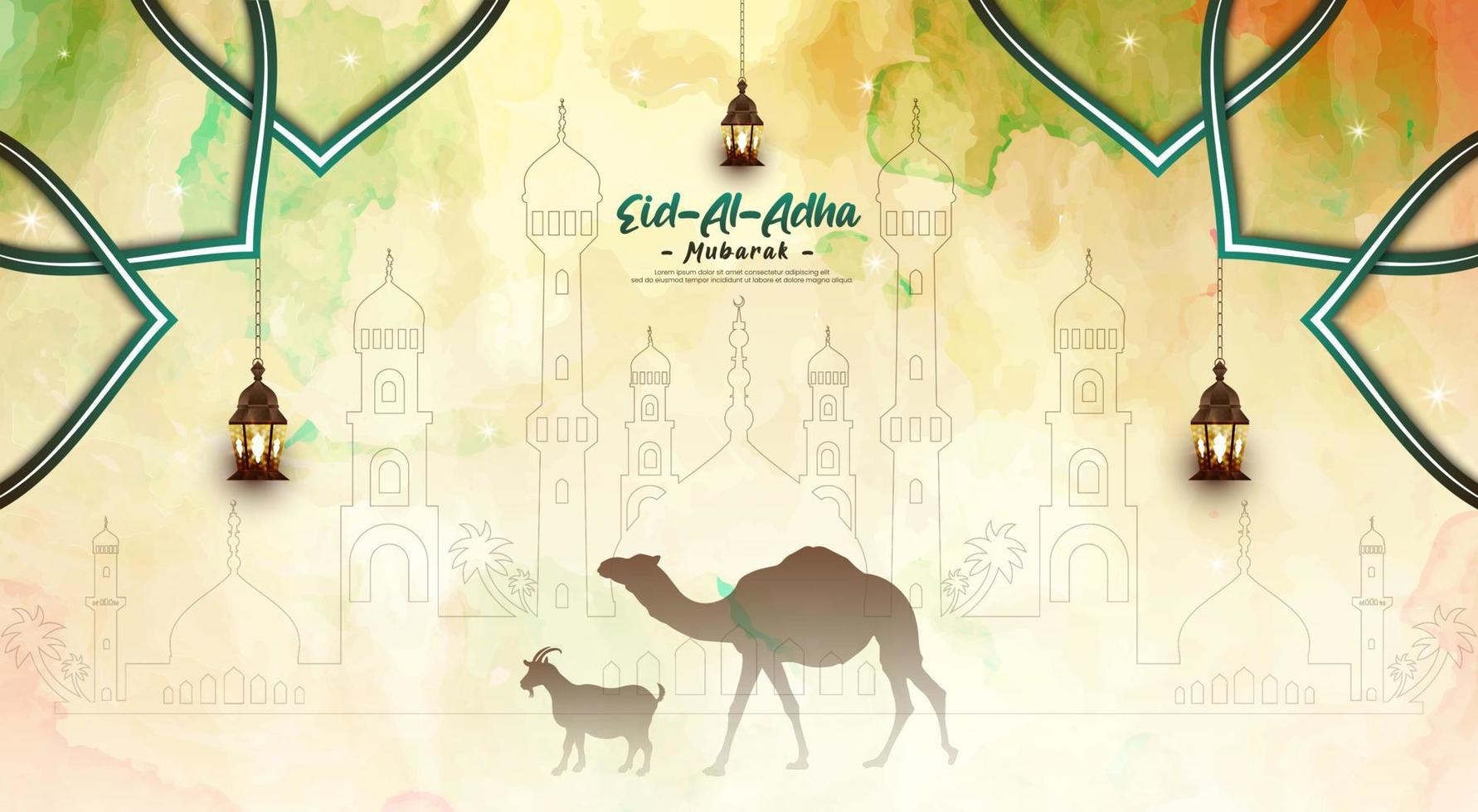 diseño de plantilla de eid al adha mubarak. vector