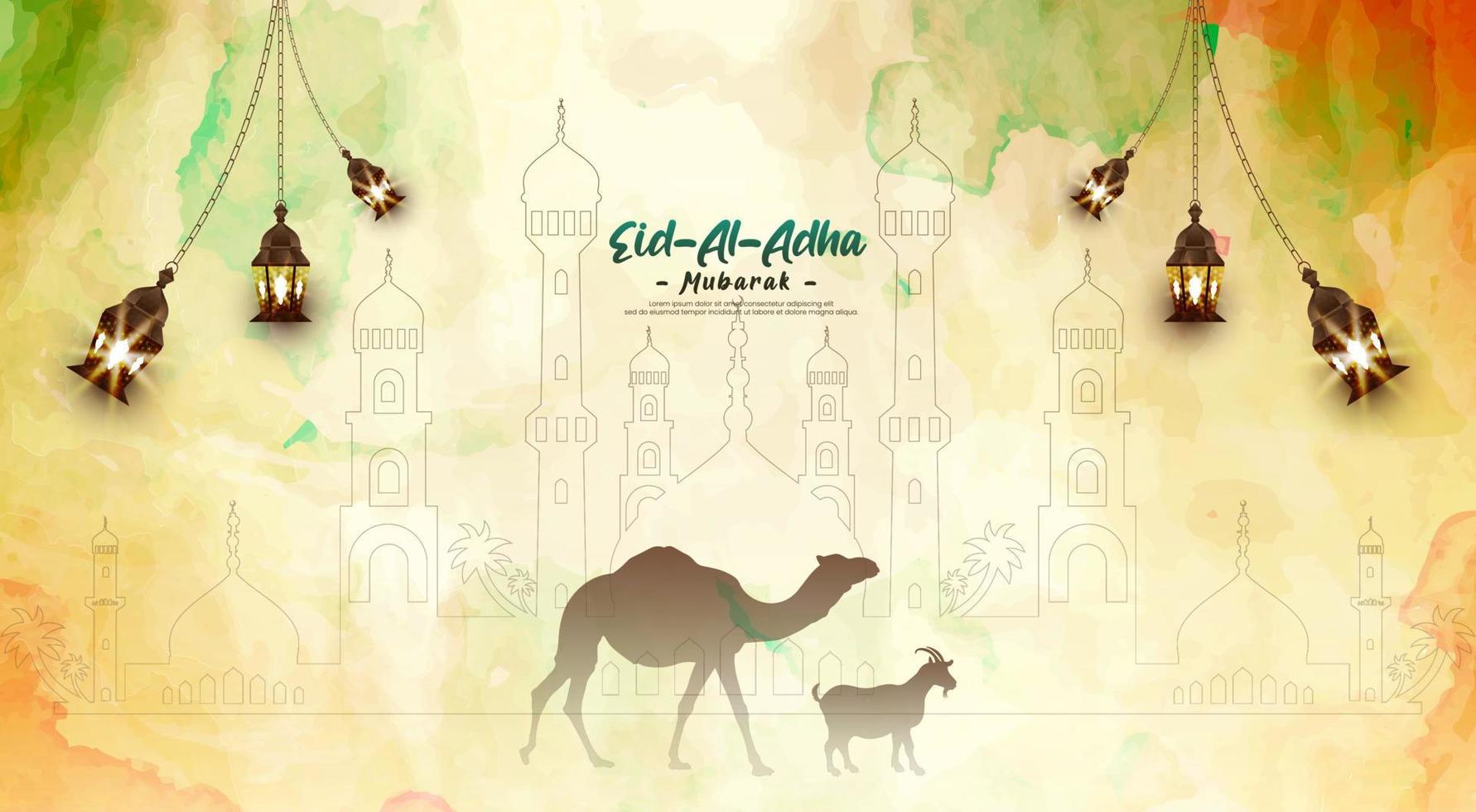 Eid al adha mubarak template design. vector