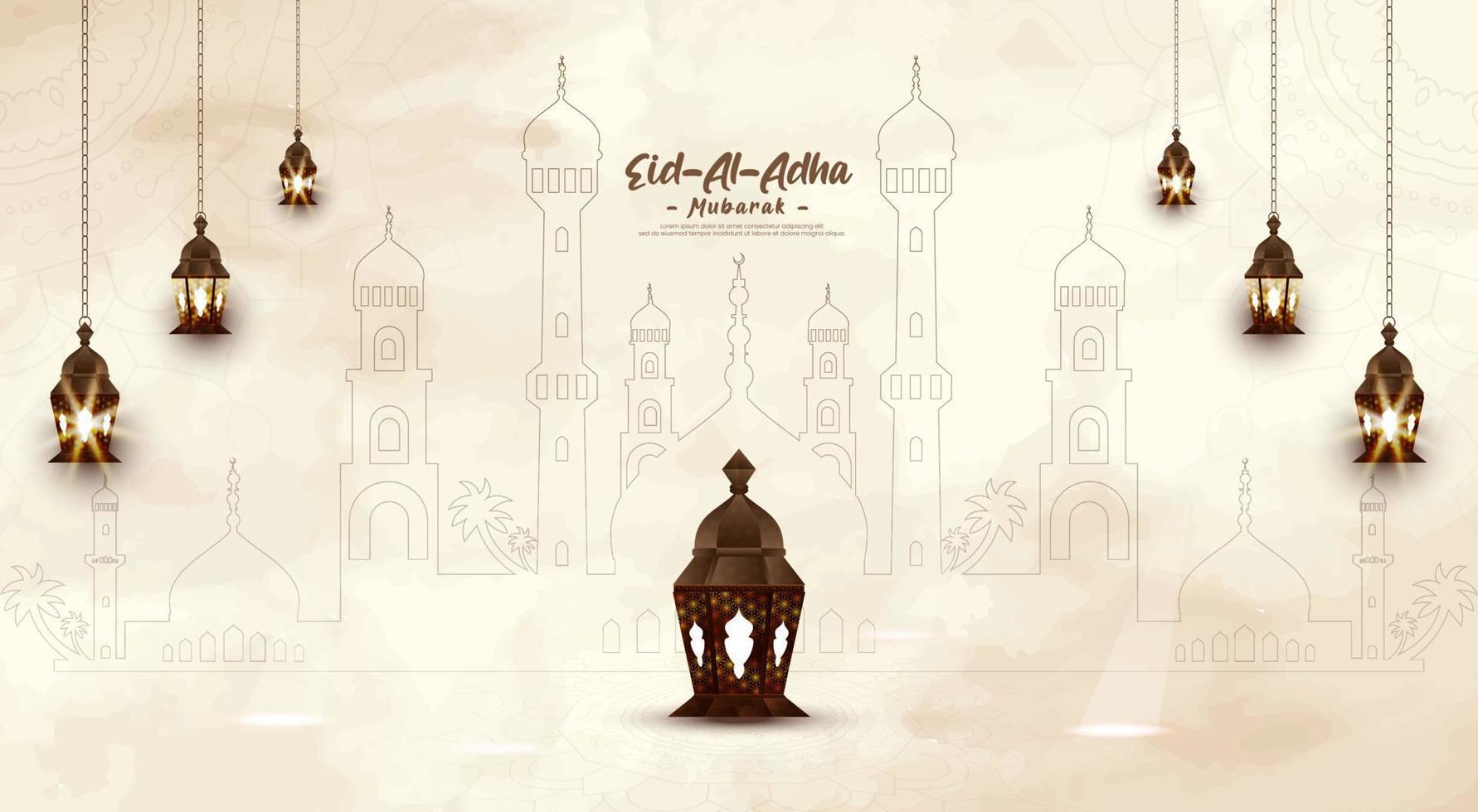 Eid al adha mubarak template design. vector