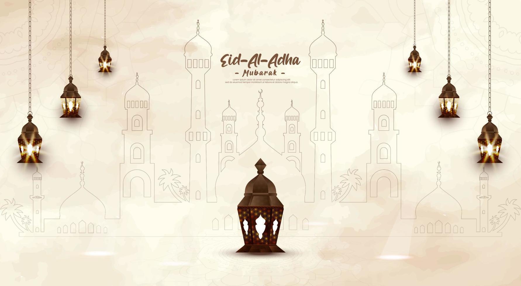 diseño de plantilla de eid al adha mubarak. vector