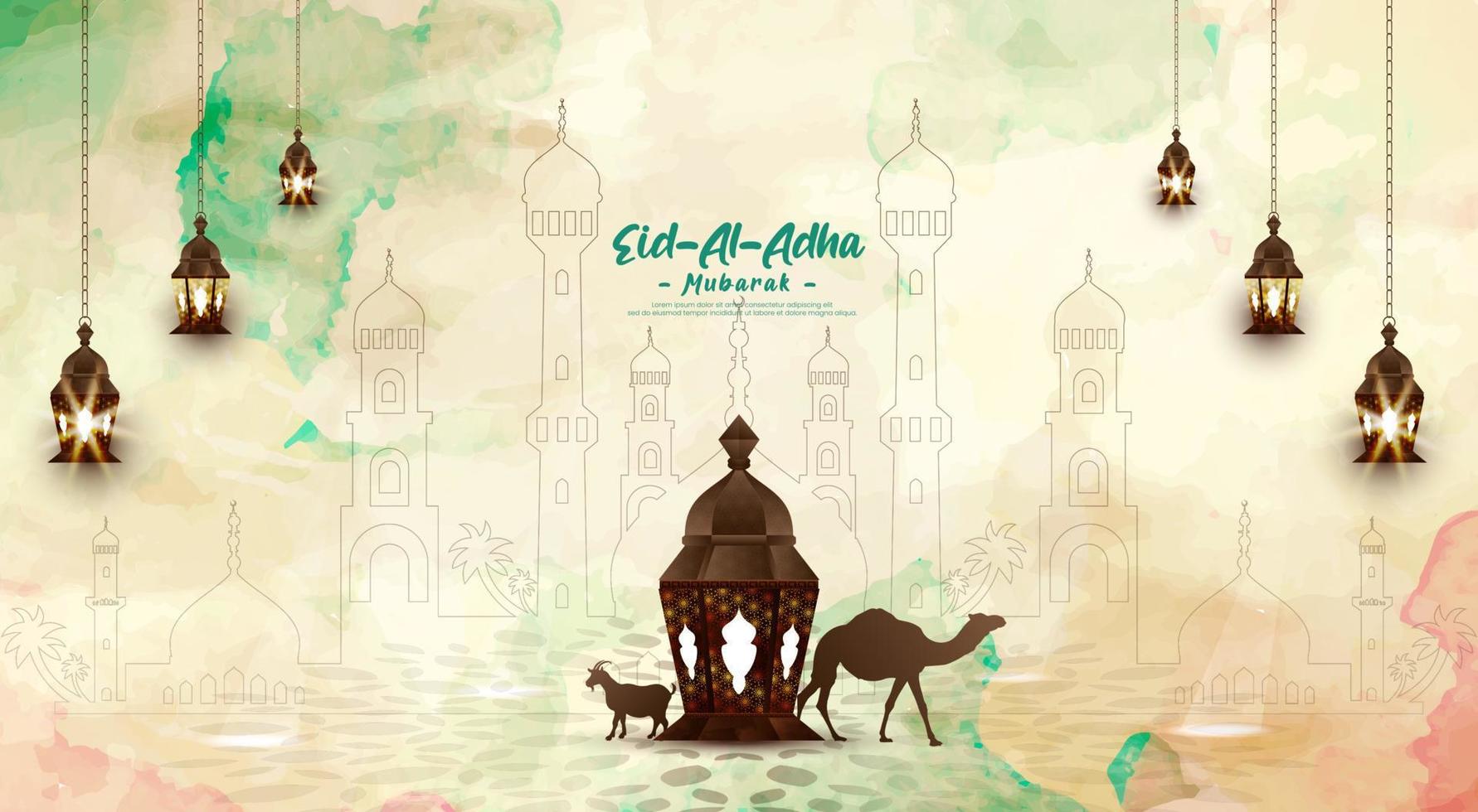 Eid al adha mubarak template design. vector