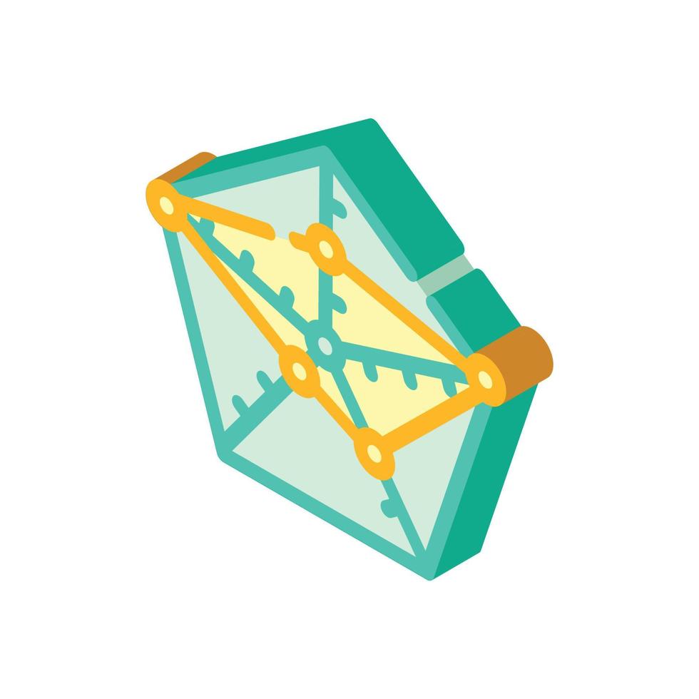 radar chart isometric icon vector color illustration