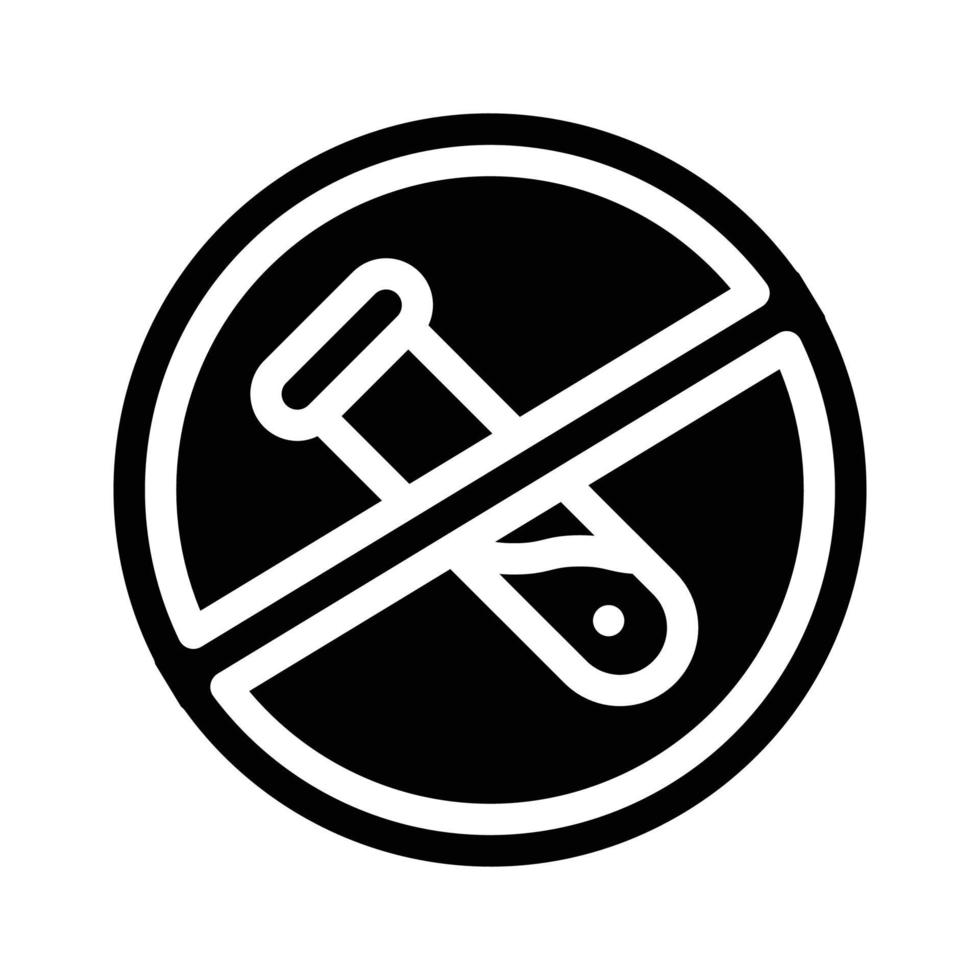 gmo free flask crossed out mark glyph icon vector illustration