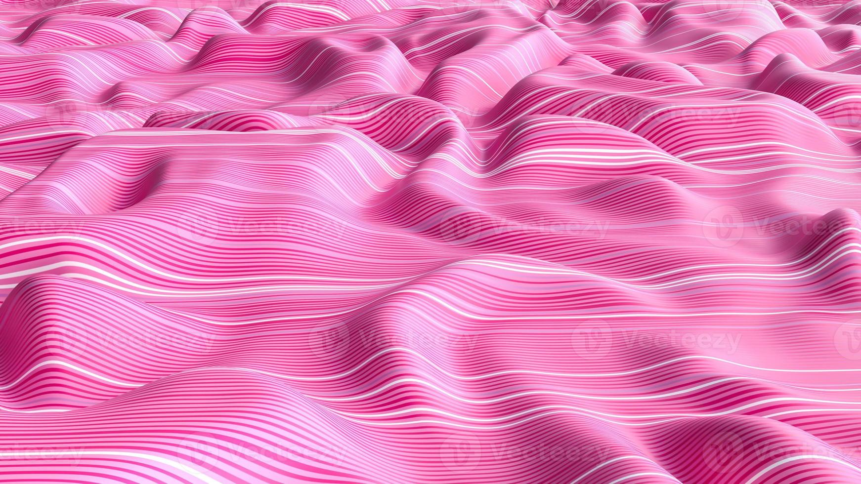 Pink weave lines. Abstract background colored dynamic waves cloth wavy folds 3d illustration photo