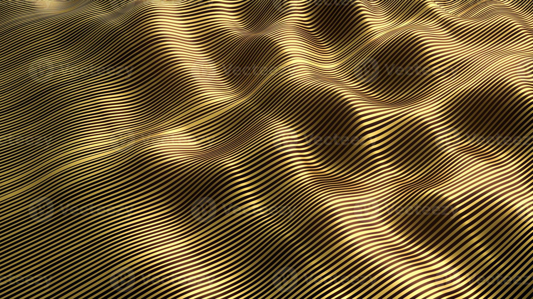 Gold satin background. Abstract Gold wave lines Texture. drapery luxury gold background 3d rendering photo