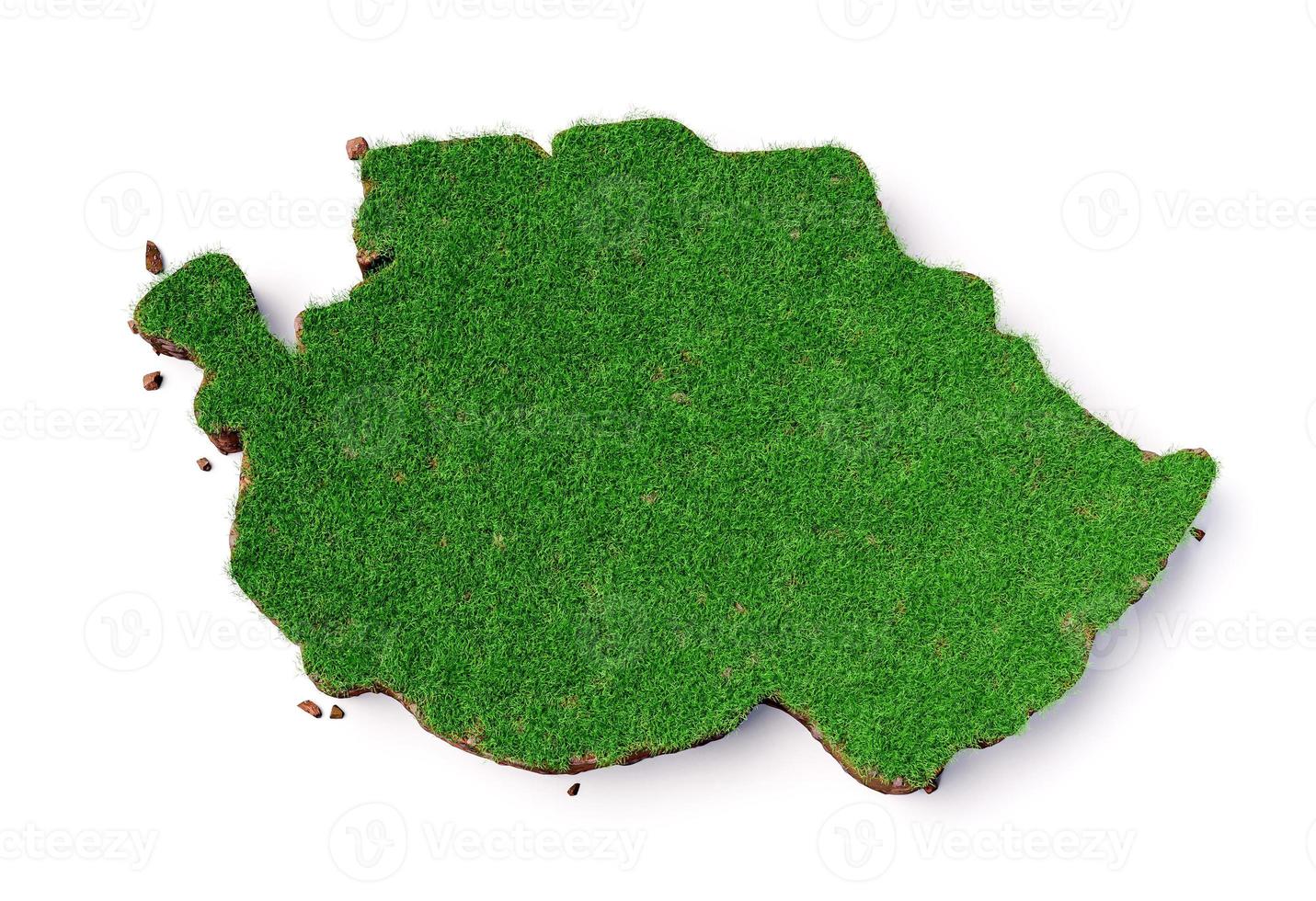 Tanzania Map Grass and ground texture 3d illustration photo