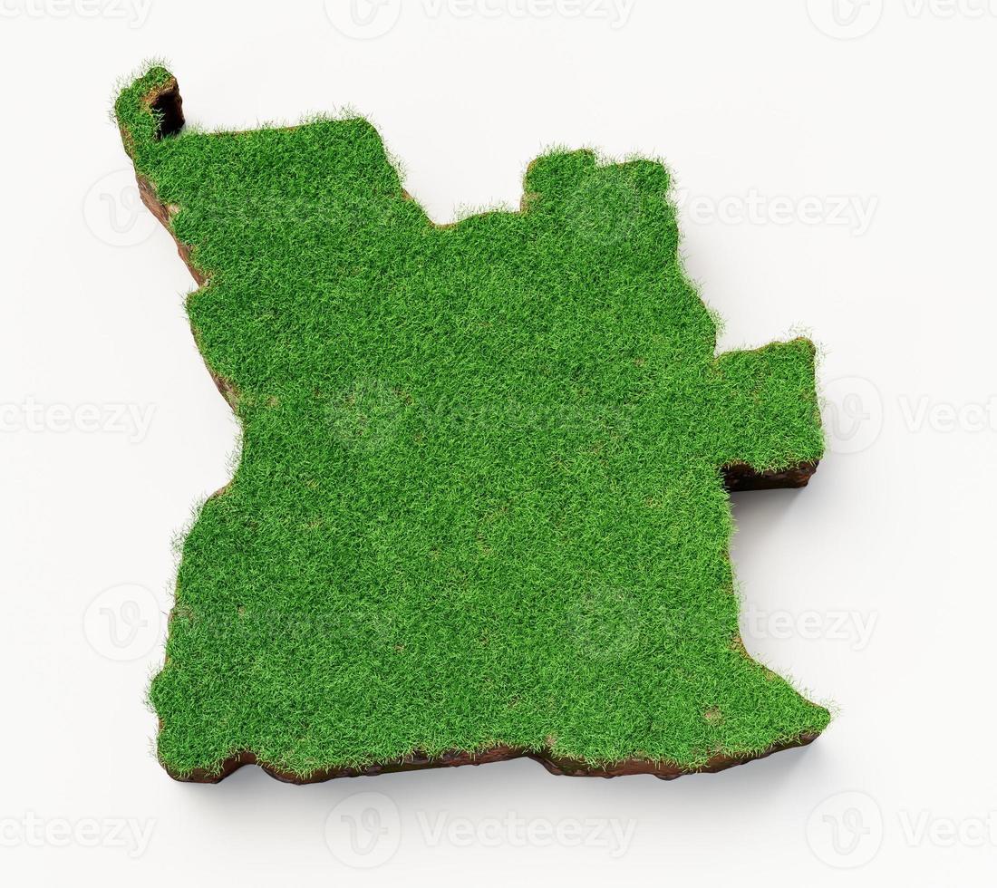 Angola Map Grass and ground texture 3d illustration photo