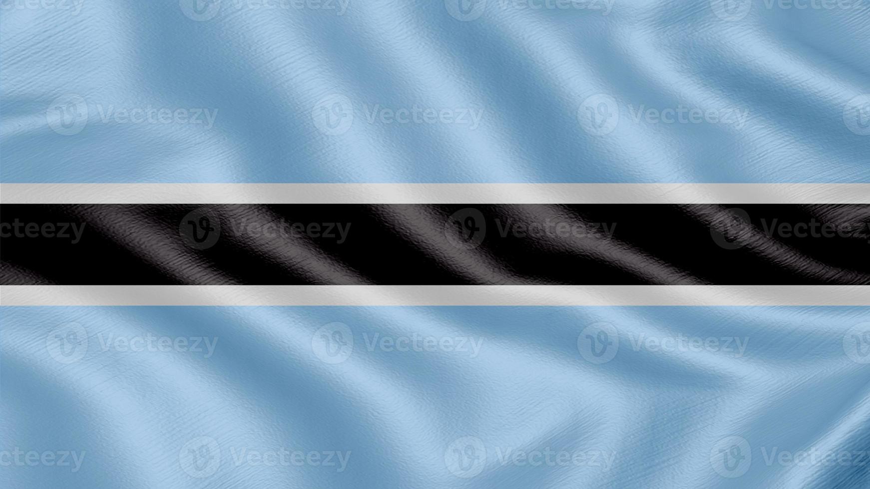 Flag of Botswana. Realistic Waving Flag 3d Render Illustration with Highly Detailed Fabric Texture. photo
