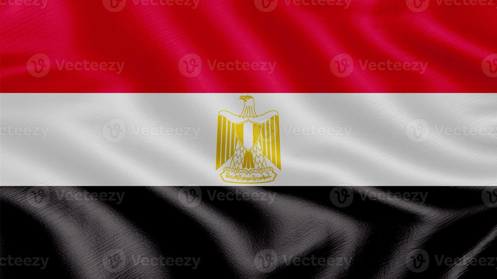 Flag of Egypt. Realistic Waving Flag 3d Render Illustration with Highly Detailed Fabric Texture. photo