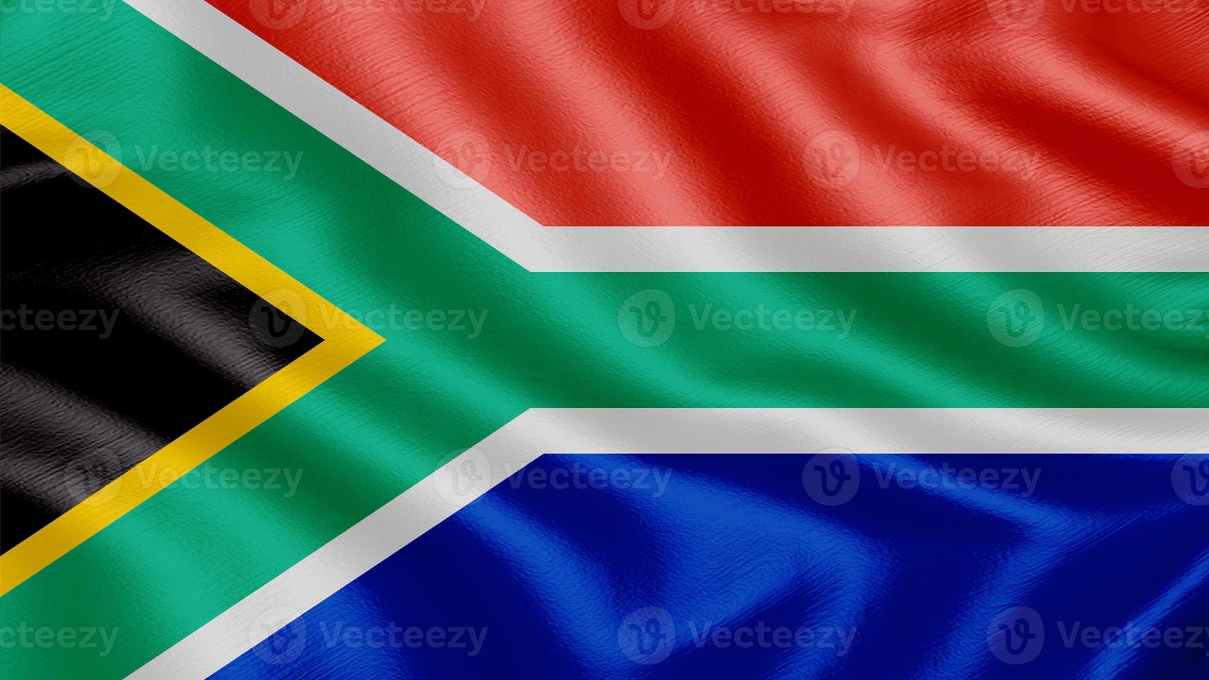 Flag of South Africa. Realistic Waving Flag 3d Render Illustration with Highly Detailed Fabric Texture. photo