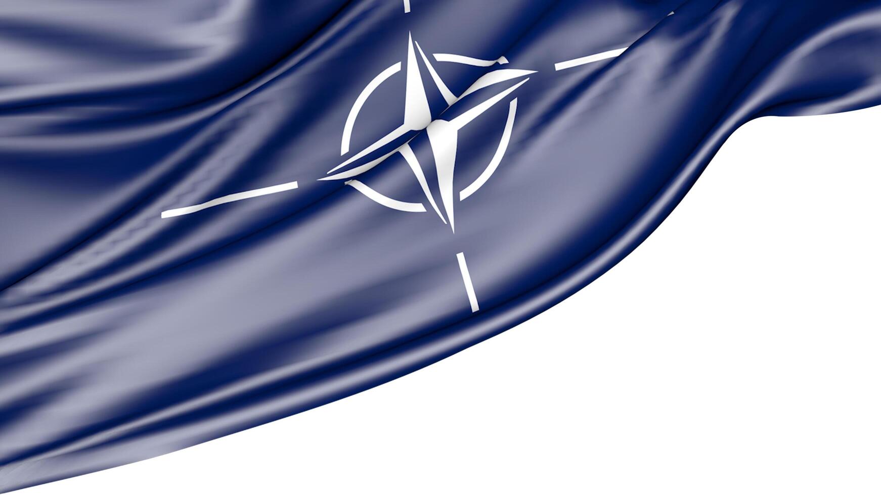 Nato Flag Isolated on White Background, 3d Illustration photo