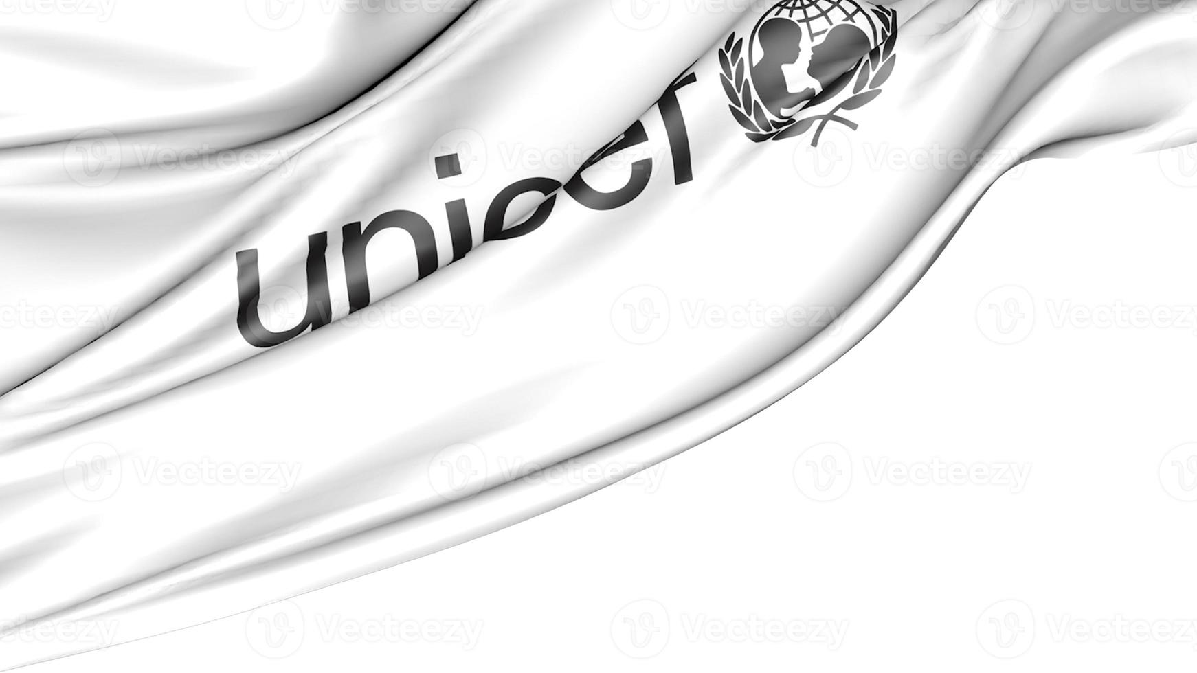 Flag Unicef Isolated on White Background, 3d Illustration photo